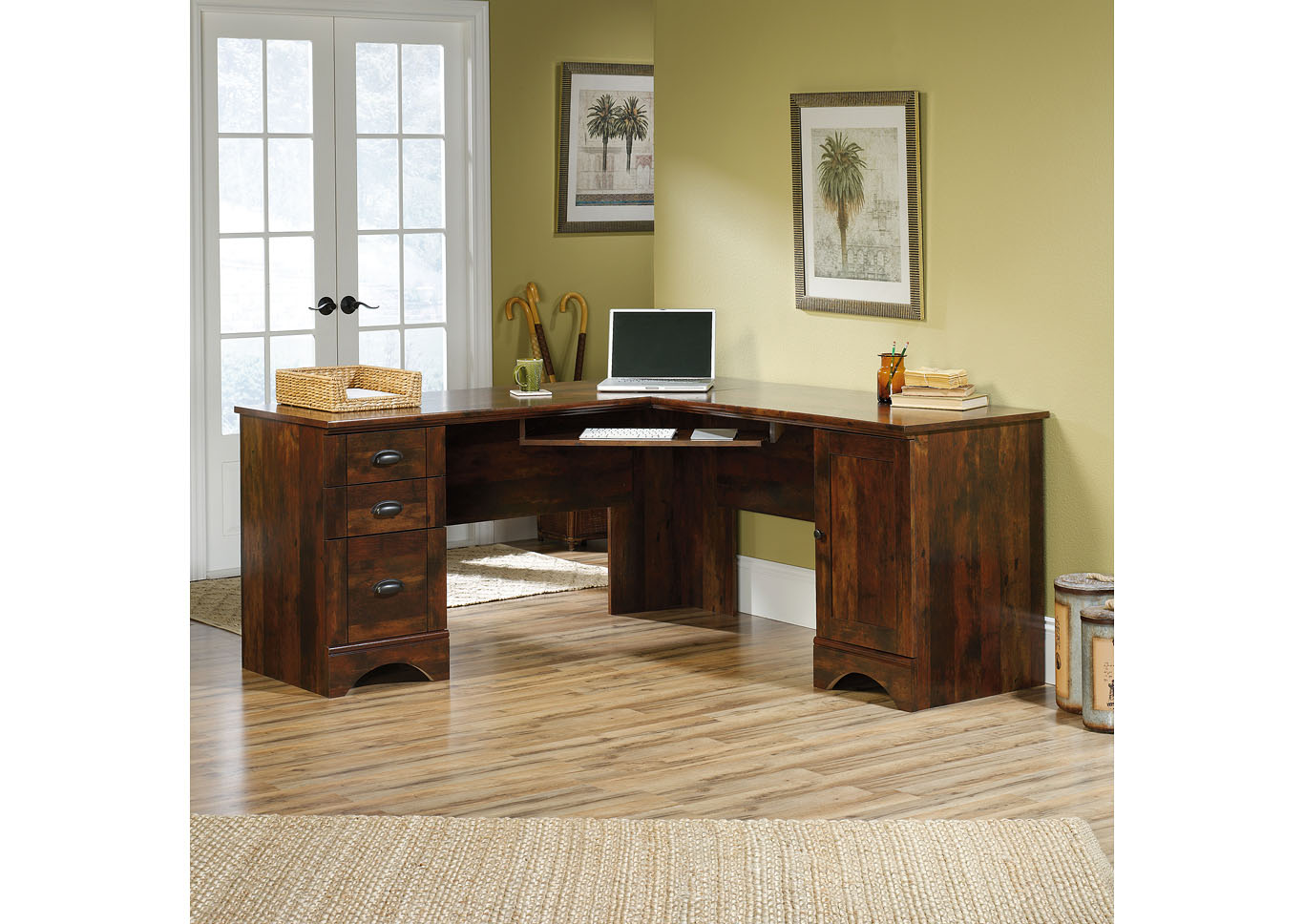 Harbor View Curado Cherry Corner Computer Desk,Sauder